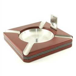 Square Ashtray with Cigar Cutter