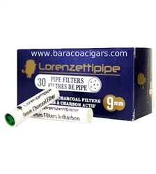 Lorenzetti 9mm Charcoal Pipe Filters- 30pk