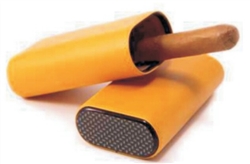 Cigar Case Yellow with Carbon Fiber Top